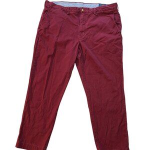 Polo Ralph Lauren Stretch Straight Fit Chinos Red 40x30 Cotton Twill Oxford Band